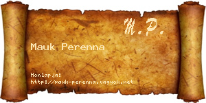 Mauk Perenna névjegykártya